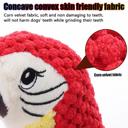 Indestructible Squeaky Parrot Dog Toy for All Sizes
