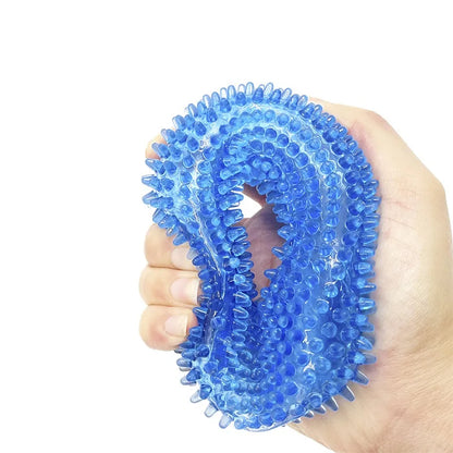 Interactive Squeaky Chew Toy for Dogs - Durable TPR Molar Ring