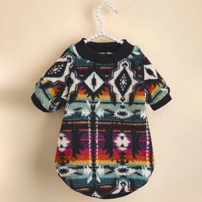 Cozy Totem Print Sweater for Small Dogs - Winter Warmth