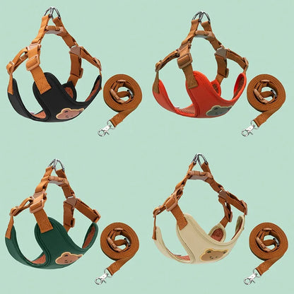 Breathable Pet Harness & Leash Set for Small to Medium Dogs