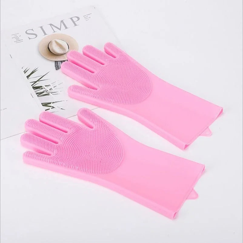 Silicone Pet Bath Gloves - Anti-Scratch & Bite