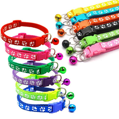 Colorful Pet Collar with Bell - Adjustable for Cats & Dogs