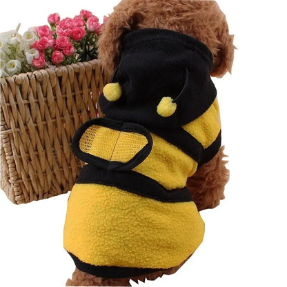 Bee Costume Hoodie for Dogs and Cats - Cozy Fleece Apparel