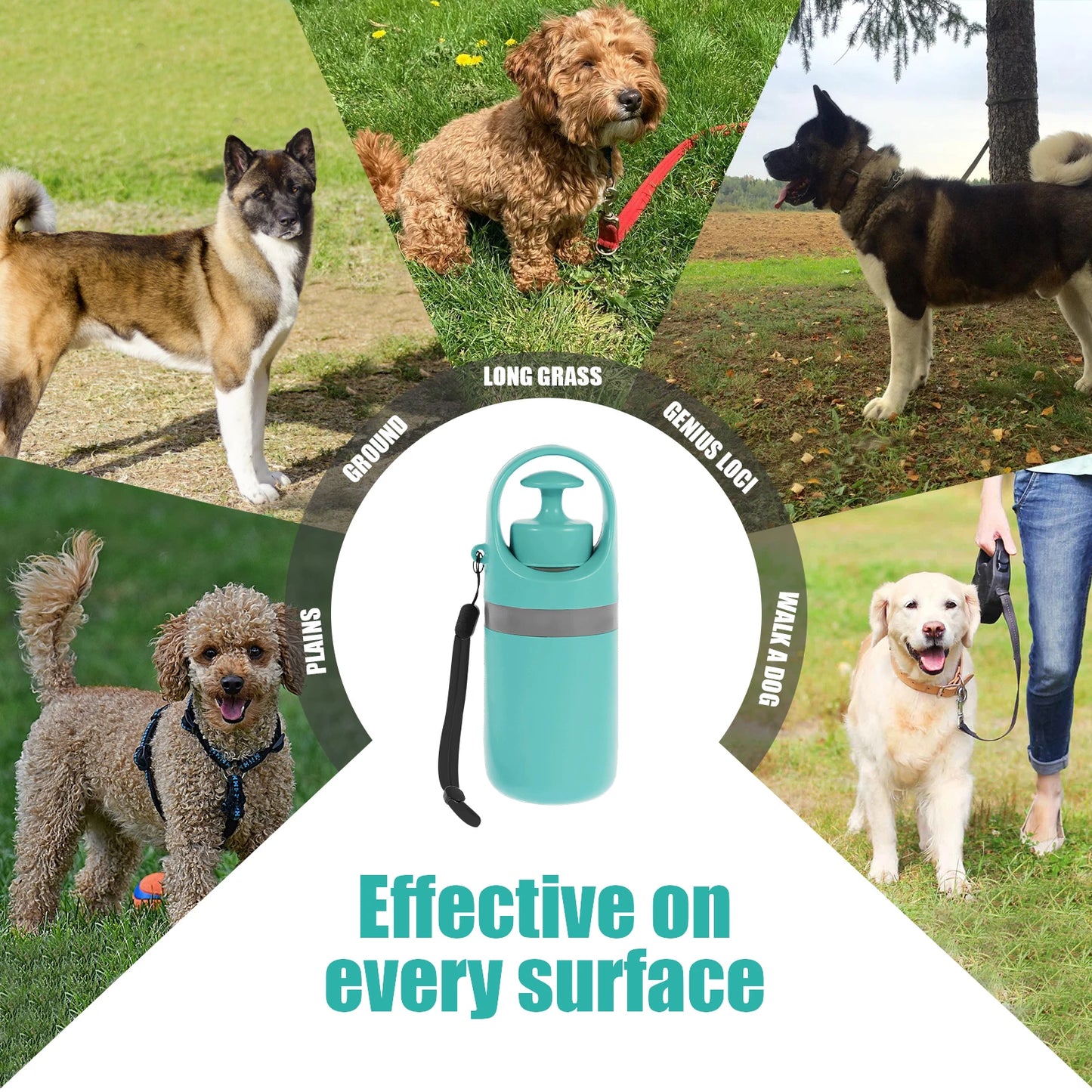 Portable Dog Poop Scooper with Bag Dispenser