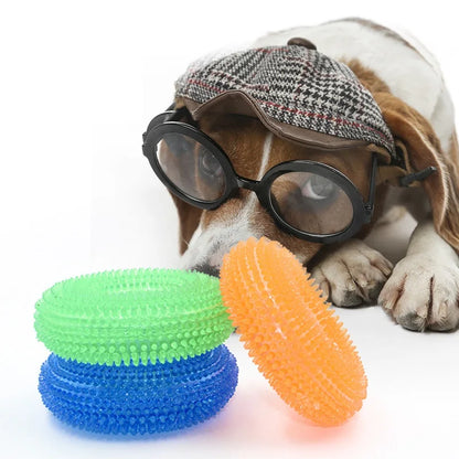 Interactive Squeaky Chew Toy for Dogs - Durable TPR Molar Ring