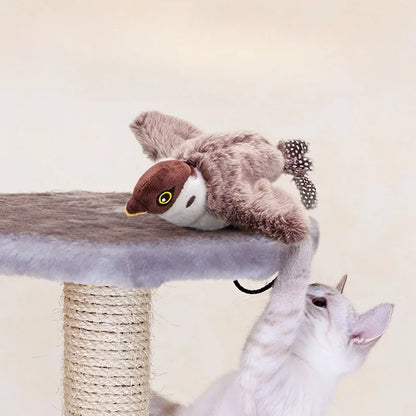 Interactive Chirping Bird Cat Toy - Rechargeable & Touch Sensitive