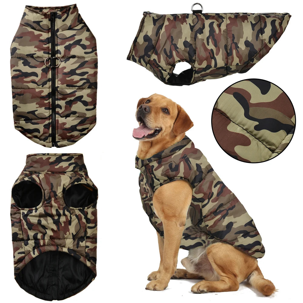 Waterproof Camouflage Winter Coat for Large Dogs