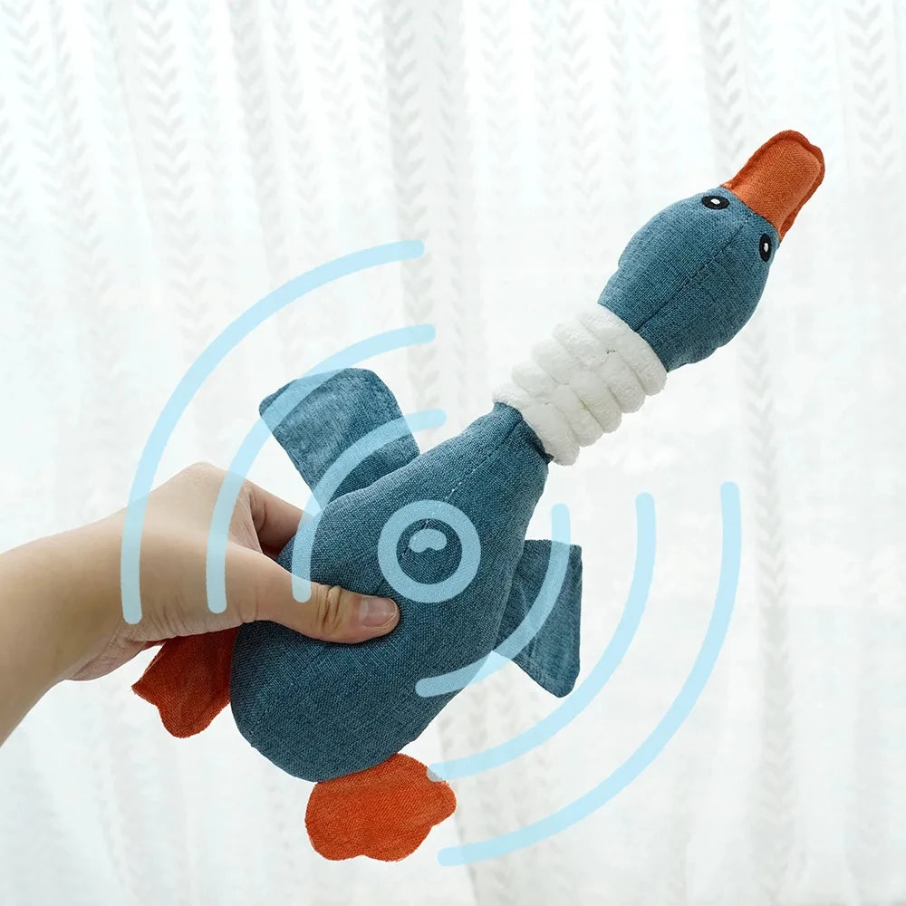 Interactive Goose Sound Plush Toy for Pets