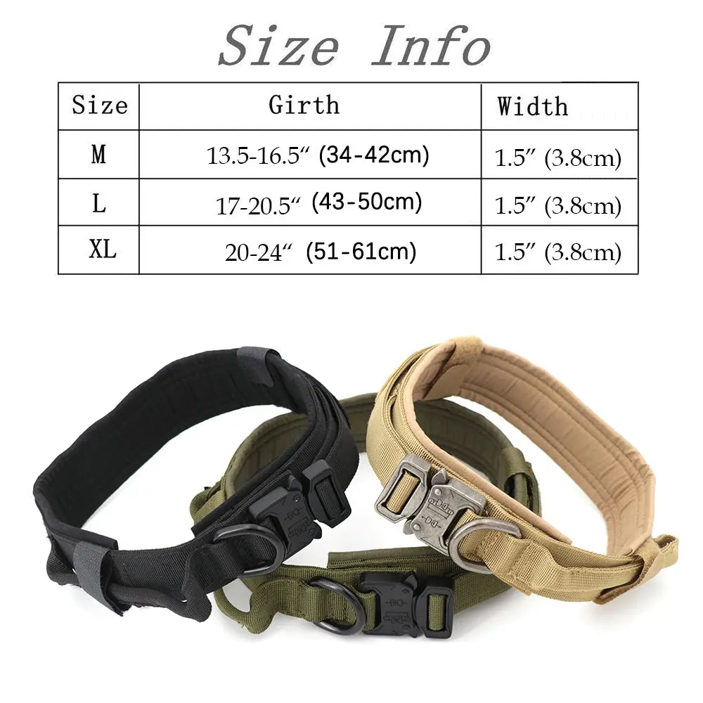 Durable Tactical Dog Collar with Control Handle