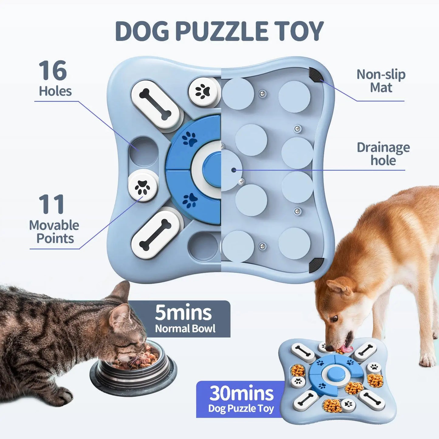 Interactive Slow Feeder Puzzle Toy for Dogs & Cats