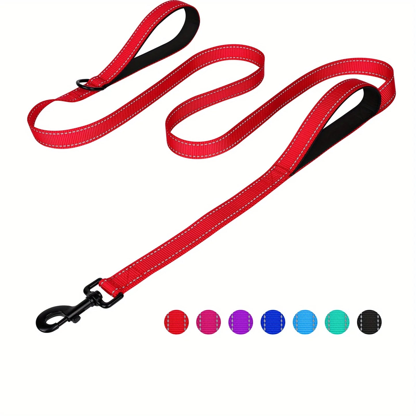 Double Handle Reflective Dog Leash for Night Safety