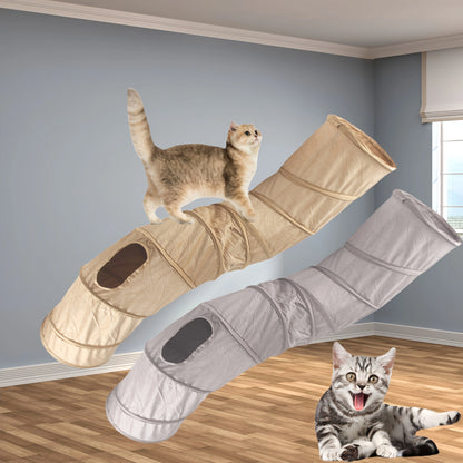 Cozy Suede Tunnel for Pets - Interactive Play & Comfort