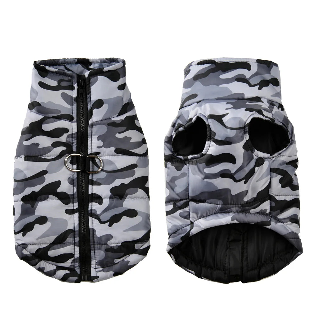 Waterproof Camouflage Winter Coat for Large Dogs