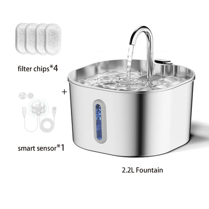 Automatic Pet Water Fountain - Stainless Steel