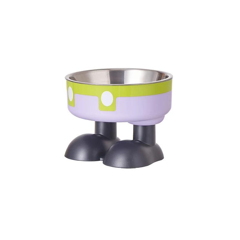 Elevated Colorful Stainless Steel Pet Bowl - Large Capacity