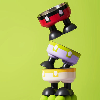 Elevated Colorful Stainless Steel Pet Bowl - Large Capacity