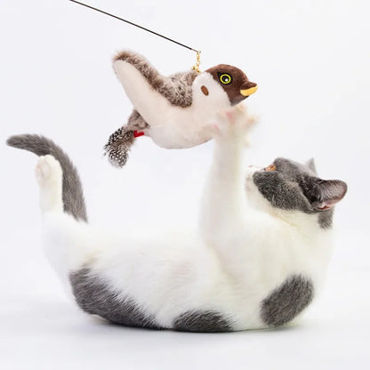 Interactive Chirping Bird Cat Toy - Rechargeable & Touch Sensitive