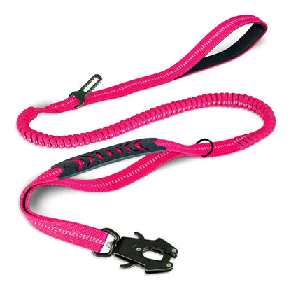 Reflective Heavy Duty Tactical Bungee Dog Leash with Seatbelt