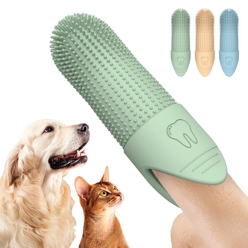360° Pet Finger Toothbrush for Cats & Dogs