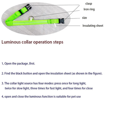 SafeGlow Collar™ – Luminous Safety for Pets