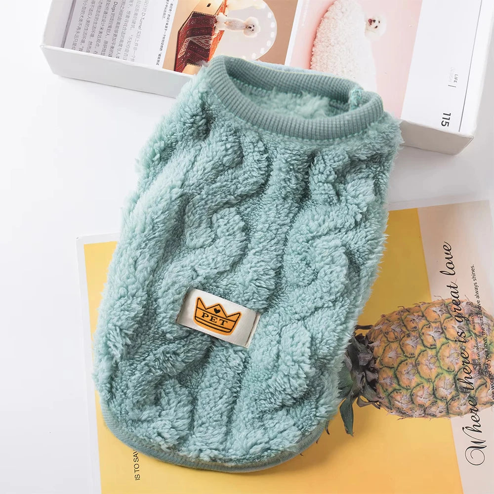 Warm Fleece Pet Sweater for Cats & Small Dogs