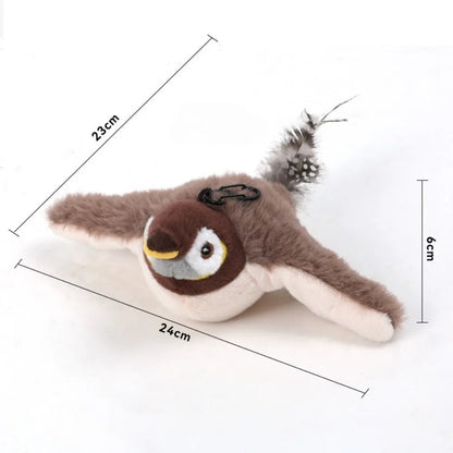 Interactive Chirping Bird Cat Toy - Rechargeable & Touch Sensitive