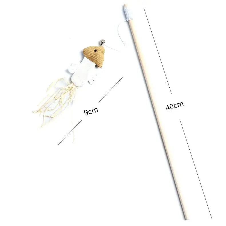 Colorful Feather Teaser Wand for Cats