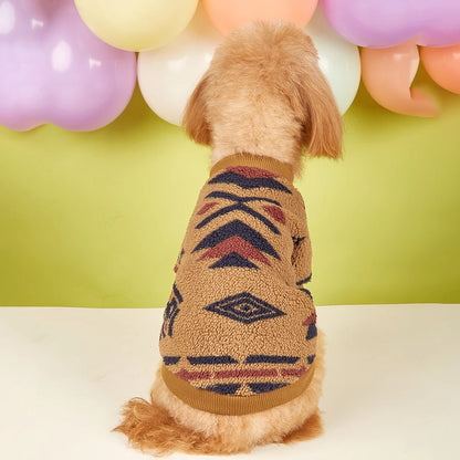Cozy Totem Print Sweater for Small Dogs - Winter Warmth