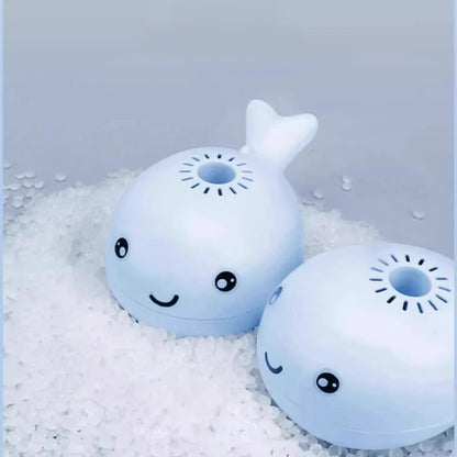 Whale-Shaped Interactive Cat Toy with Floating Ball & USB Fan