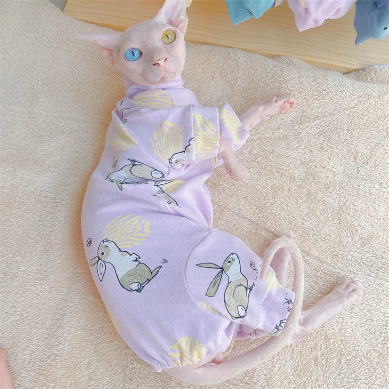 Warm Cotton Turtleneck Sweater for Hairless Cats