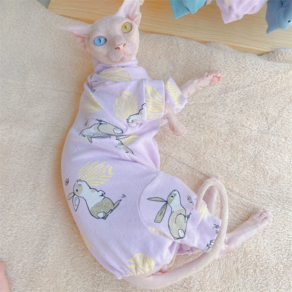 Warm Cotton Turtleneck Sweater for Hairless Cats