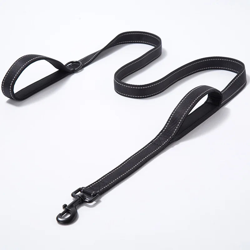 Double Handle Reflective Dog Leash for Night Safety