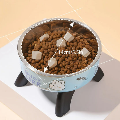 Anti-Tip Stainless Steel Pet Bowl with Non-Slip Base