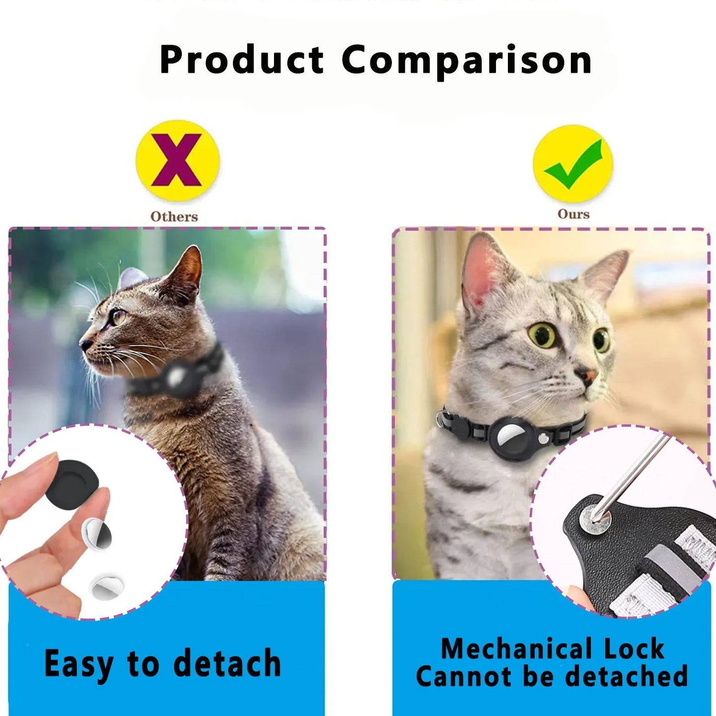 SmartTrack Cat Collar – Reflective, Anti-Choke Safety Collar with AirTag Holder