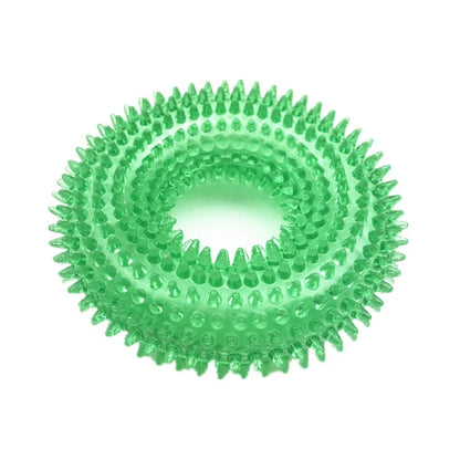 Interactive Squeaky Chew Toy for Dogs - Durable TPR Molar Ring