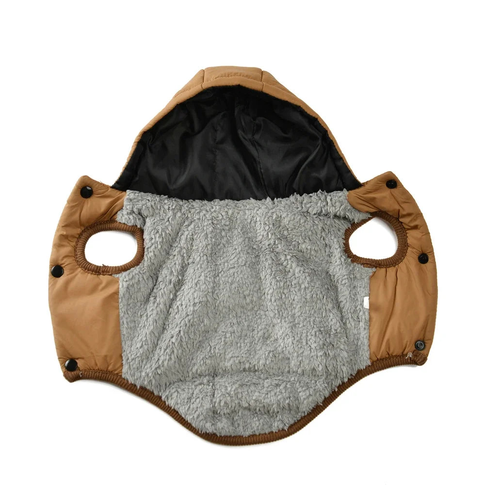 Cozy Fleece Dog Hoodie with D-ring for Winter
