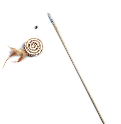 Colorful Feather Teaser Wand for Cats