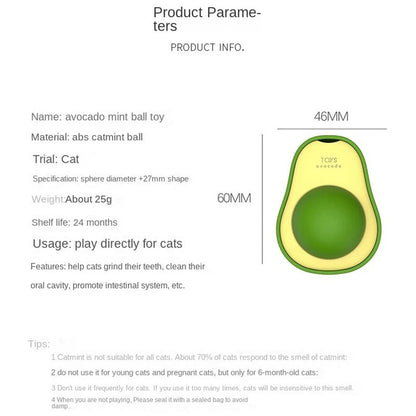 Rotating Avocado Catnip Toy for Cats - Teeth Cleaning Fun