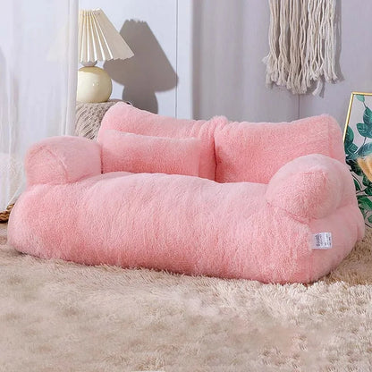 Cozy Plush Cat Sofa Bed - Winter Warmth for Pets