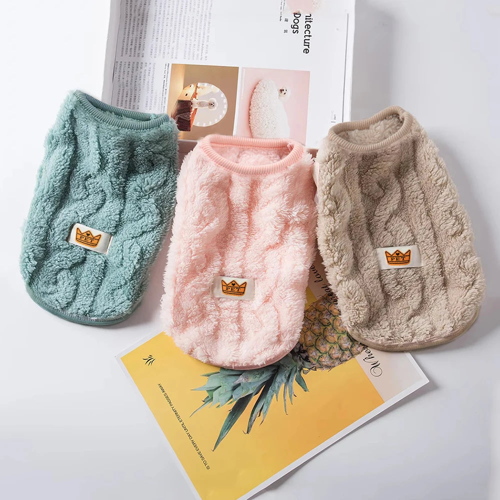 Warm Fleece Pet Sweater for Cats & Small Dogs