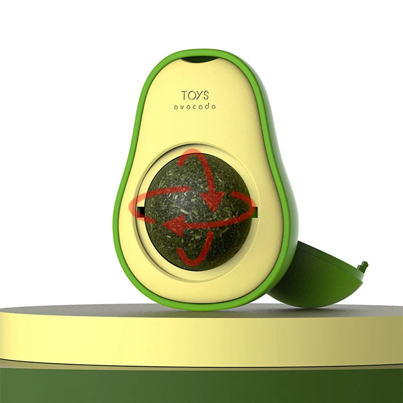 Rotating Avocado Catnip Toy for Cats - Teeth Cleaning Fun