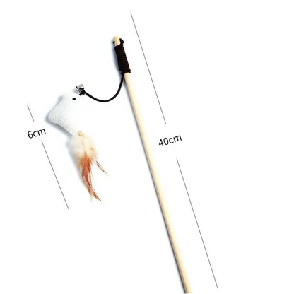 Colorful Feather Teaser Wand for Cats