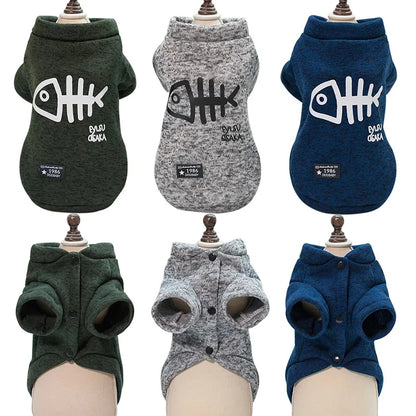 Cozy Fishbone Pet Sweatshirt for Cats & Dogs