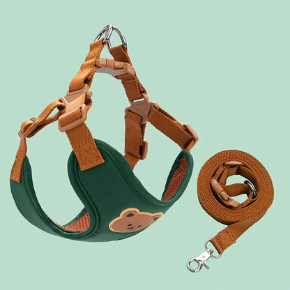 Breathable Pet Harness & Leash Set for Small to Medium Dogs