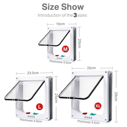 Magnetic Cat Door with 4-Way Lock for Safe Pet Access