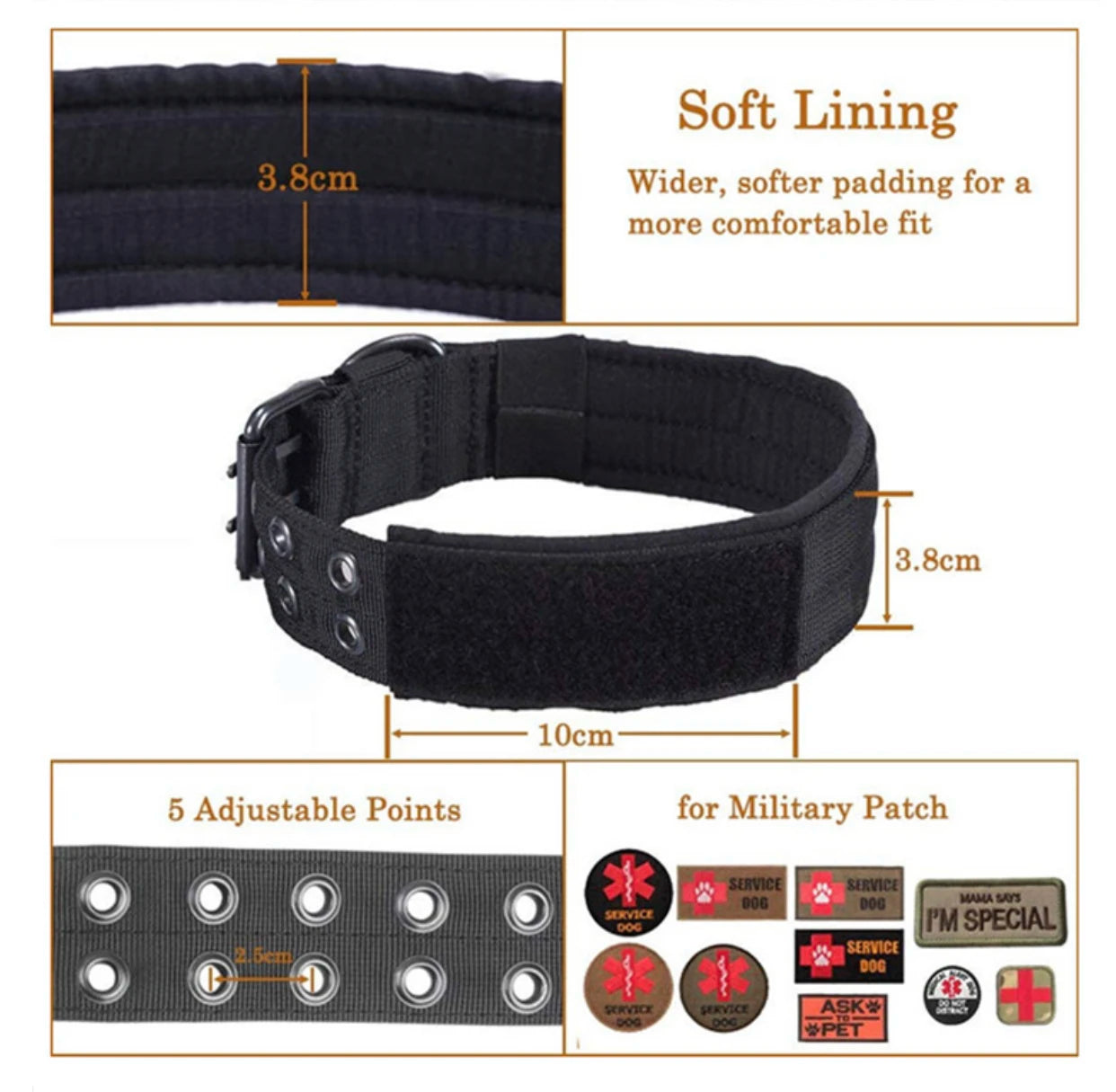 Premium Reflective Tactical Dog Collar - Adjustable & Durable