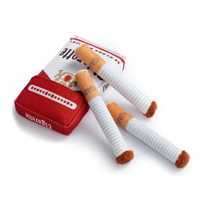 Interactive Giggle Dog Toys - Plush Chew Cigarette Set