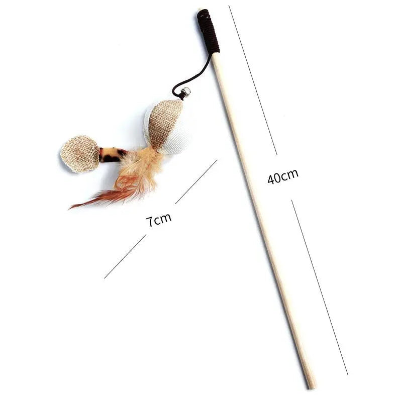 Colorful Feather Teaser Wand for Cats