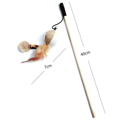 Colorful Feather Teaser Wand for Cats