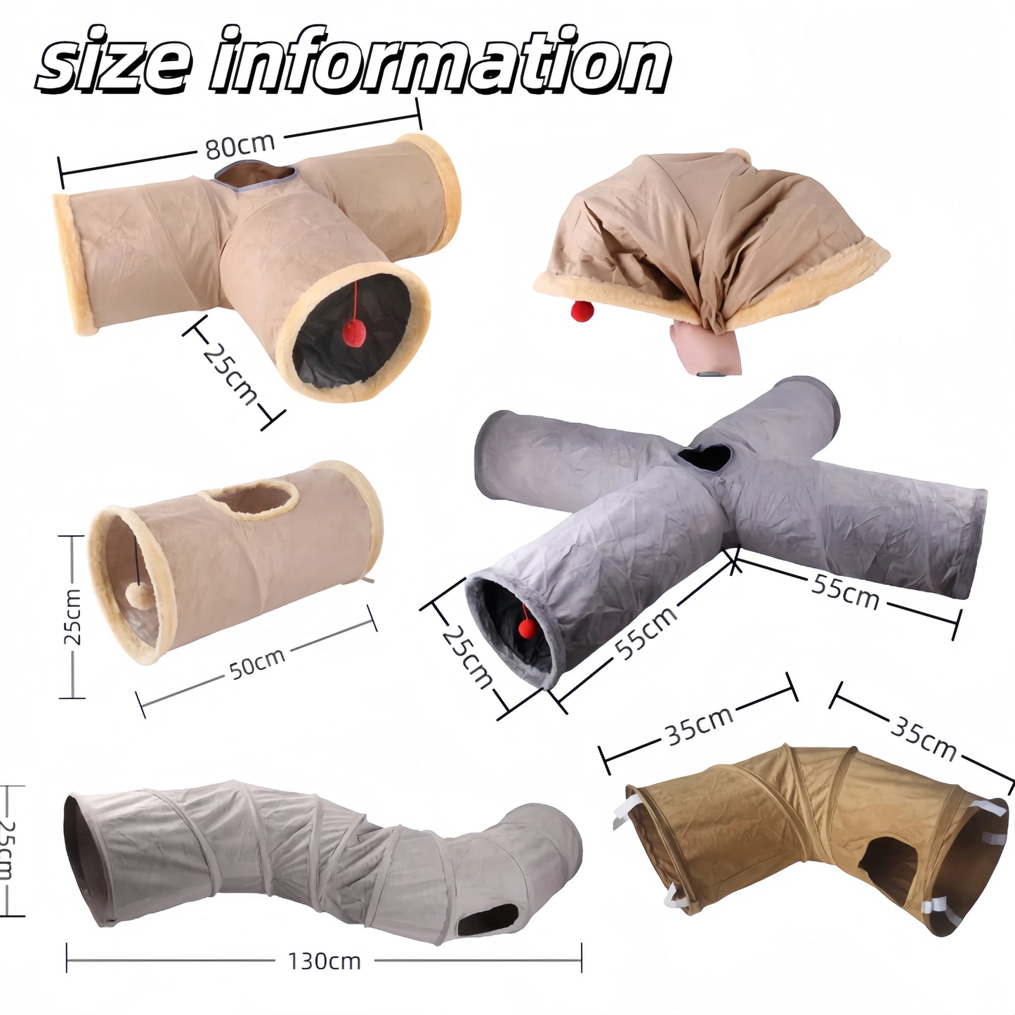Cozy Suede Tunnel for Pets - Interactive Play & Comfort